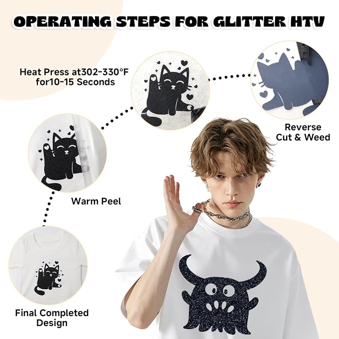 Glitter Black HTV - Image 3