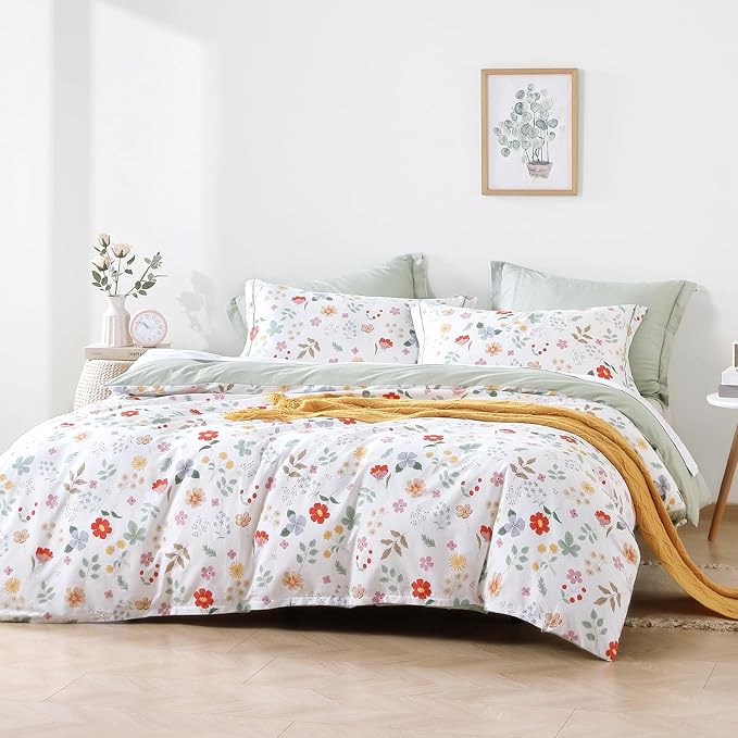 LEMIROE Botanical Cotton Comforter King Size 3Pcs by LEMIROEBEDDING