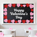 JarThenaAMCS 45Pcs Valentine' s Day Paper Cutouts Red Pink Glitter Heart Shape - Image 5