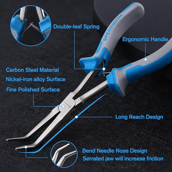 SPEEDWOX Long Reach Bent Needle Nose Pliers - Image 2