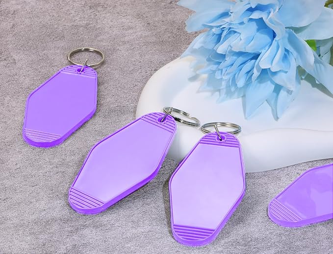 8PCS Motel Keychain Blank Hotel Key Tags Holder - Image 3