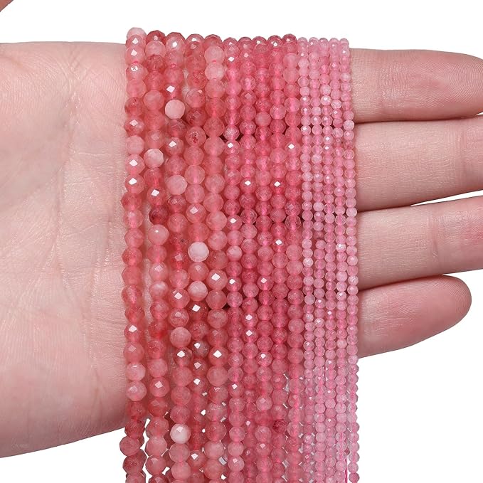 4mm 90pcs Strawberry Quartz Tiny Gemstone Beads - Image 2