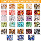 Crystal Chips Beads for Ring Making, 28 Colors Gemstone Beads for Jewelry Making - Image 3