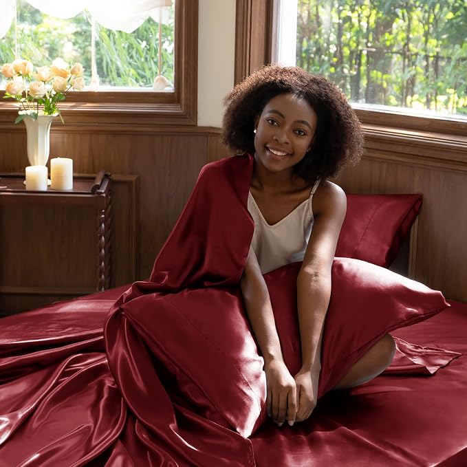 CozyLux Satin Sheets King Size Sheet Set - Image 3