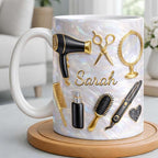 Hairapist With Hairstylist Mug Personalized Name, Hair Stylist Gift Idea - Image 2