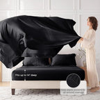 MUXHOMO 7 Pieces Queen Comforter Set, Seersucker Bed in a Bag Queen Size - Image 3