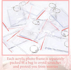Yaomiao Acrylic Photo Frame Keychain Holder Photo Picture Insert Blank Keyring - Image 3