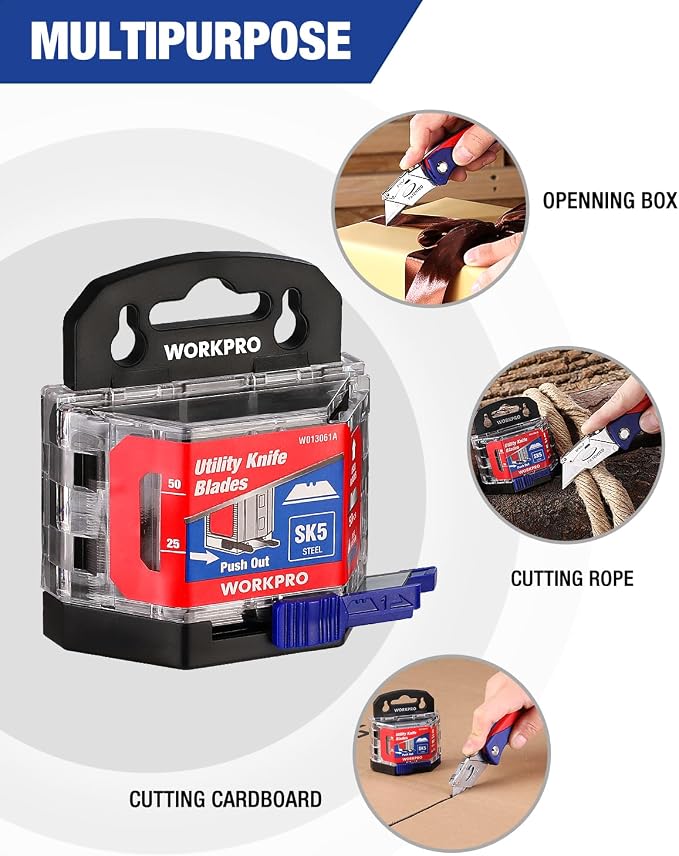 WORKPRO 50-Pack Utility Knife Blades - Image 4