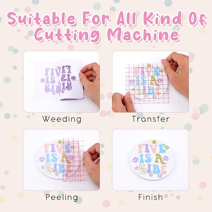 Tintnut Boho Permanent Vinyl 8 Pcs 12x10in Pale Lilac Purple Adhesive Vinyl | - Image 3