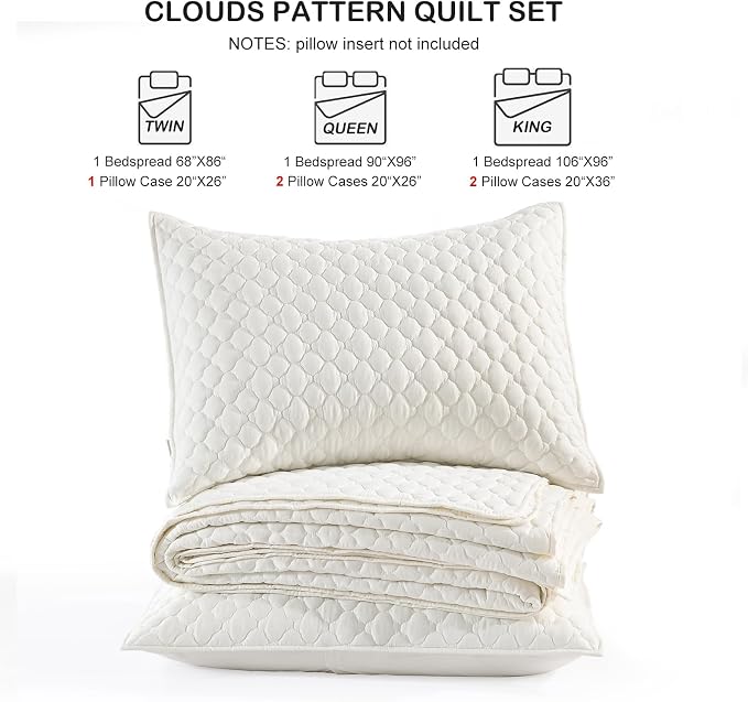 HORIMOTE HOME Cream Quilt Twin Size, Lightweight Quilt - Image 7