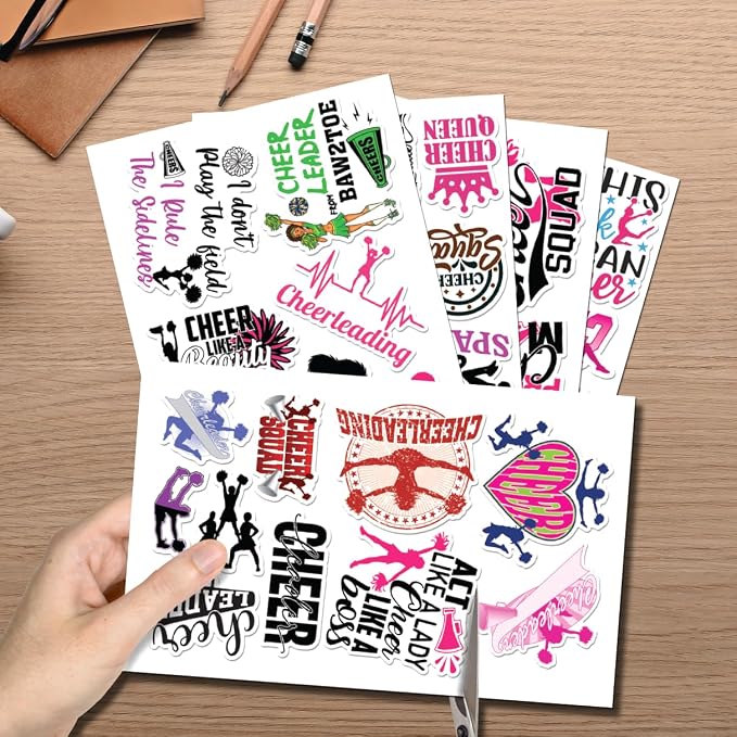 Cheerleading Motivational Quote Stickers Pack 50Pcs Vinyl Waterproof Sticker Set - Image 2