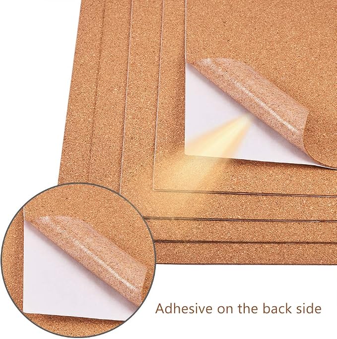 BENECREAT 8 Pack Self-Adhesive Cork Sheets 1mm Thick A4 Rectangle Insulation - Image 3