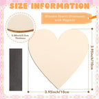 Qunclay 40 Pcs Wooden Heart Magnets - Image 2