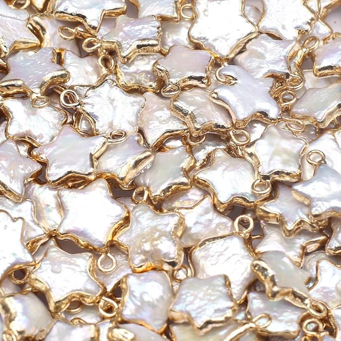 5 Pcs Natural Pearl Pendants Irregular Freshwater Pearl Pendant Charms - Image 3