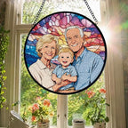 Personalized Family Stained Glass Sun Catcher, Customized Stained Glass Window - Image 5