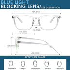 Oilway Blue-Light Blocking Glasses Computer Reading/Gaming/TV/Phones Glasses - Image 2