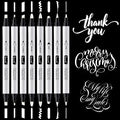 Brusarth Calligraphy Pens, 8 Size Dual Tip White Acrylic Calligraphy pen by Brusarth