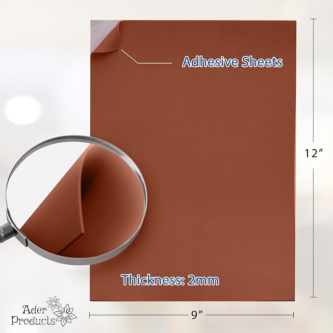 Adhesive Brown EVA Foam Sheets for Crafts, 2mm Thickness – Sticky Back Foam - Image 2