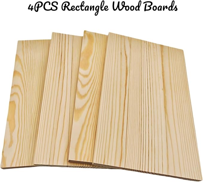 4PCS Rectangle Wood Boards Unfinished Wood Blocks - Image 2