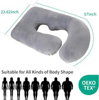 U-Shaped Pregnancy Pillow for Sleeping, Full Body Support for Back, HIPS & Belly - Image 2