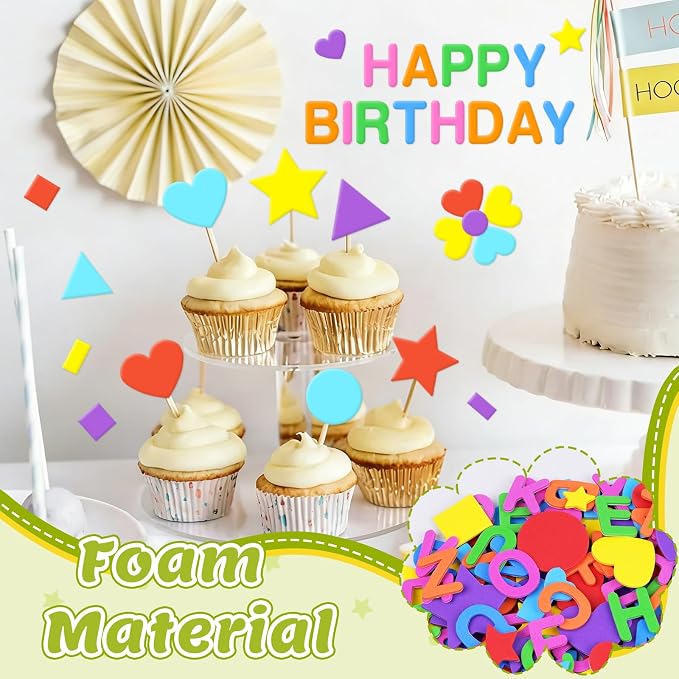 744Pcs Foam Stickers, 8Colors Foam Shape Letter Stickers - Image 4