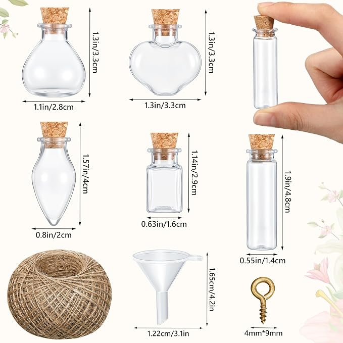 Geiserailie 50 Pieces Small Tiny Plastic Spell Jars Bottle - Image 3