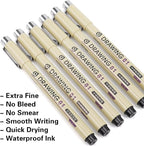 Muchcute Extra Fine Point Writing Pens:6 Black 0.25mm Ultra Thin Micron Pen 01 - Image 3