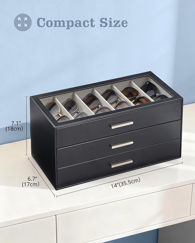 Lolalet Sunglasses Storage Box for Women, Eyewear Eye Glass Organizer - Image 6