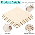 12 Pack Basswood Sheets 12x12 x 1/10 Inch Thin Plywood Balsa Wood Sheets - Image 3
