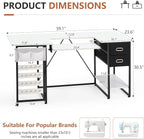 59" Folding Sewing Table with Adjustable Tabletop and Foldable Side Shelf | - Image 2