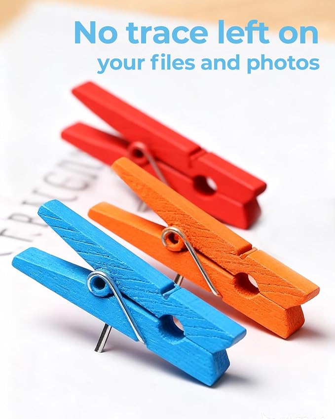 320Pcs Colorful Wooden Push Pin Clips, Decorative Thumbtack - Image 4