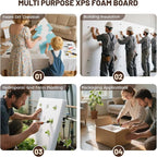 High Density XPS Foam Board, 4 Pack, 15.6x11.7x0.79in | Polystyrene Craft Foam - Image 2