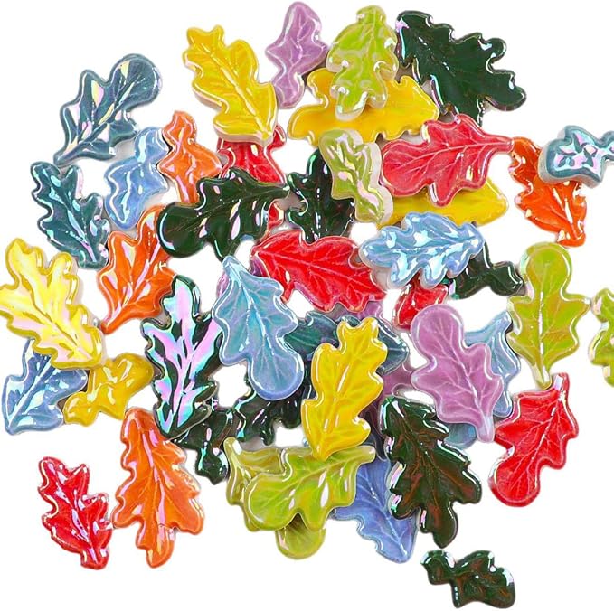Iridescent Leaf Ceramic Mosaic Tiles - Image 3
