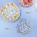 Jmassyang 600 PCS Acrylic Heart Star Shape Beads Clear AB Assortments Flat - Image 5