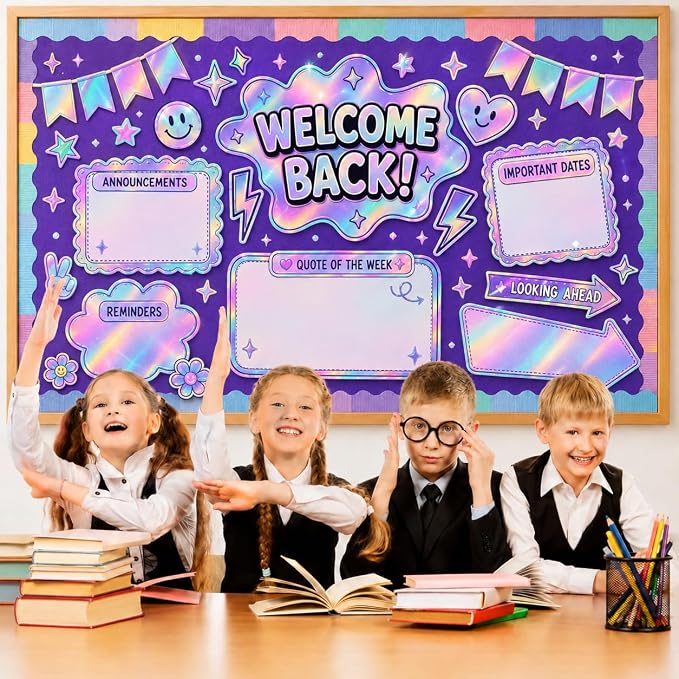 Purple Bulletin Board Roll Non-Woven Fabric Poster | Back to School Classroom - Image 7