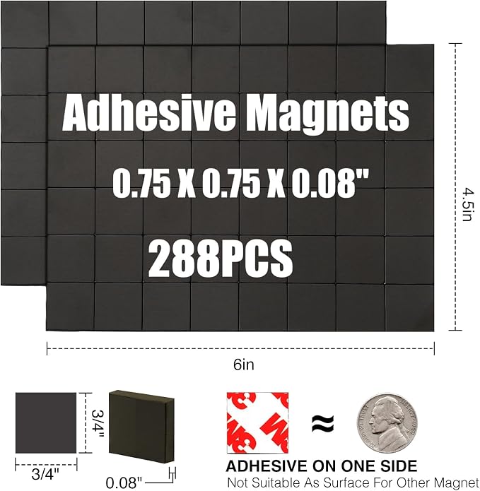Adhesive Magnets Each 3/4" x 3/4", Office Essentials Supplies to Make Things - Image 6