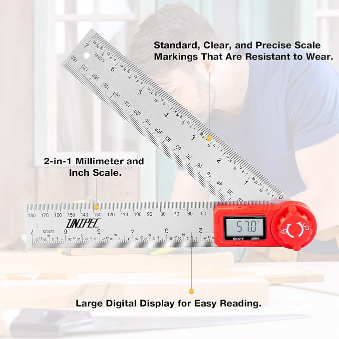 Digital Angle Finder Protractor, Angle Finder Ruler, Stainless steel 7inch 200mm - Image 7