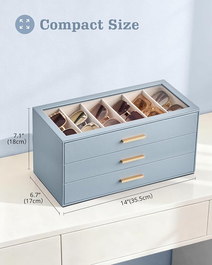 Lolalet Sunglasses Storage Box for Women, Eyewear Eye Glass Organizer - Image 7