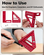 Premium Carpenter Square Hole Scribing Ruler Woodworking Square 22.5-90 Degree - Image 6