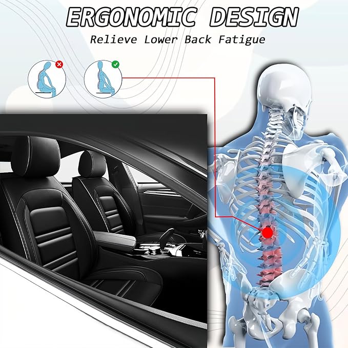 Seat Covers for Honda cr-v 2003-2025 | 5-Seats Leather Seat Covers, Easy to Install Automotive Seat Covers Full Set (Full Set, Black)