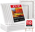 ESRICH Stretched Canvases for Painting 8x10, 10 Pack 8x10 Canvas Value Pack by ESRICH