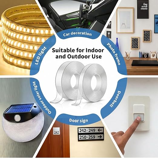 KUSUFEFI Double Sided Adhesive tape Heavy Duty, Double Stick Mounting, - Image 5