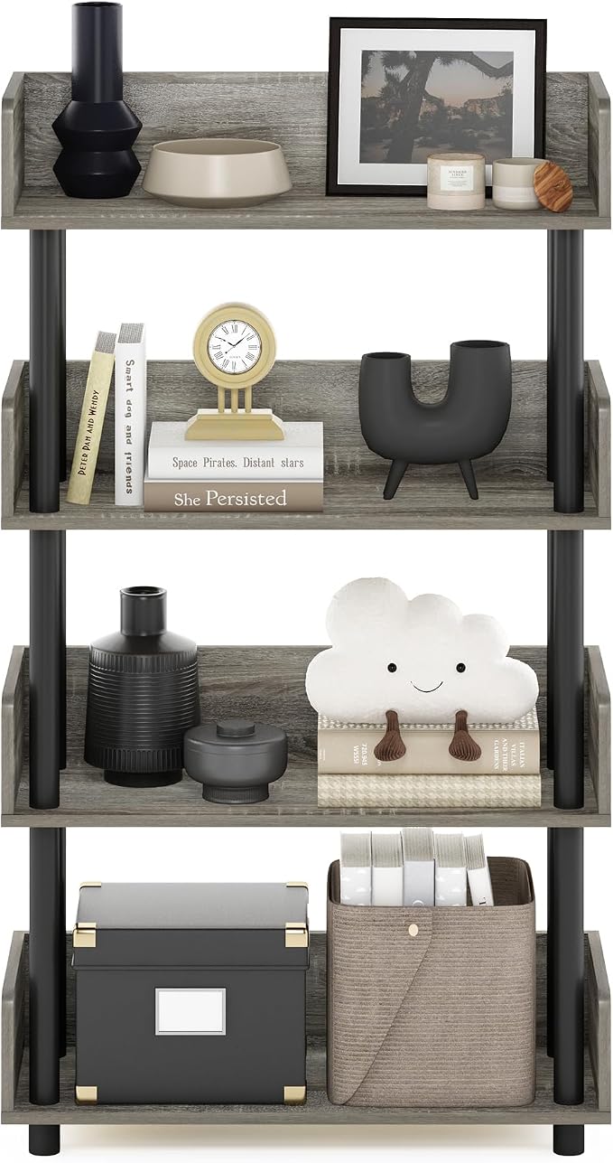 Furinno TURN-N-TUBE 4-Tier Display Shelf, Storage Shelves, Book Shelf, Open - Image 5