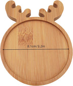 4PCS Mosaic Bamboo Coasters for Crafts, Blank Base Trays, Drinking Cup Coaster - Image 2