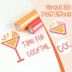 Puff Vinyl Heat Transfer, Neon Orange Puff HTV Iron on Vinyl 12" x 5ft | 3D - Image 4