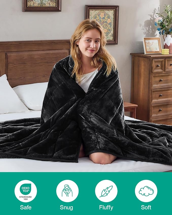 Super Fuzzy Soft Sherpa Fleece Weighted Blanket, 25 lbs Dual Sided Fluffy Heavy - Image 4