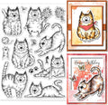 GLOBLELAND 8.3x5.8in Cartoon Flower Cat Clear Stamps by GLOBLELAND