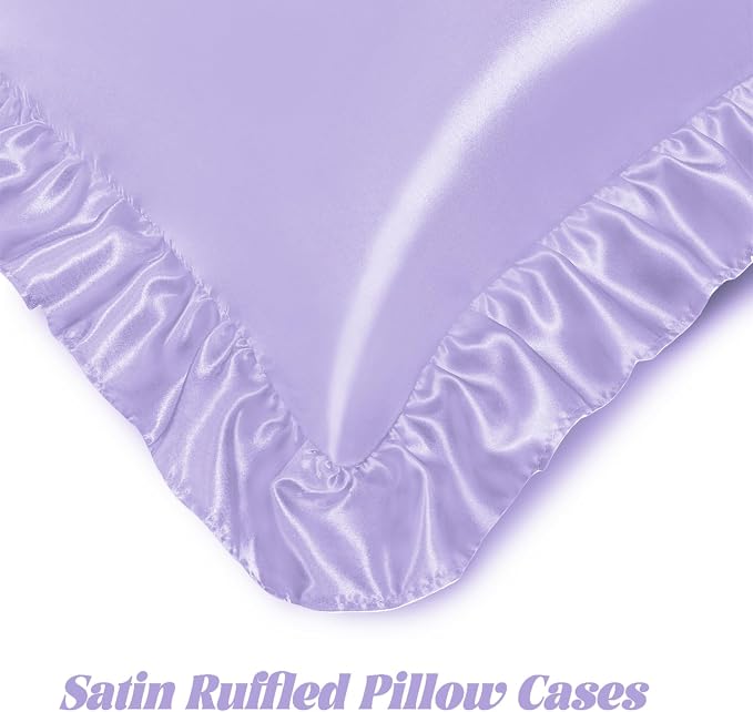 Homiest Ruffle Satin Body Pillow Cover, Silky Satin Body Pillowcase - Image 5