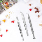 Honoson 3 Pack Diamond Tweezers Gem Stone Jewelry Locking Tweezers Stainless - Image 5
