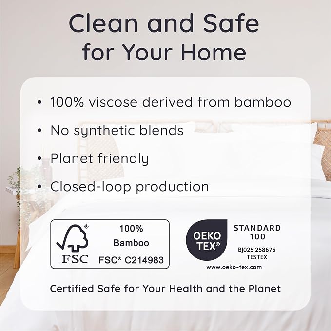 Bambaw King White Fitted Sheet Only, 100% Viscose Derived from Bamboo Sheet - Image 6